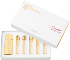 Maison Francis Kurkdjian Baccarat Rouge 540 Travel Set = Globe Trotter Travel Spray Case Golden Edition + 5x Eau de Parfum 11 ml