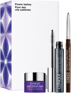 Clinique Power Lashes Set = Lash Power Mascara Black 6 ml + Smart Cl.R.Wrinkle Corr. Eye Cream 5 ml + Quickliner for Eyes Intense Chocolate 0.14 g