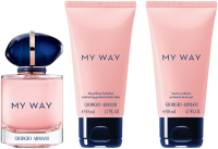 Giorgio Armani My Way Set = EdP Nat. Spray 50 ml + Shower Gel 50 ml + Body Lotion 50 ml